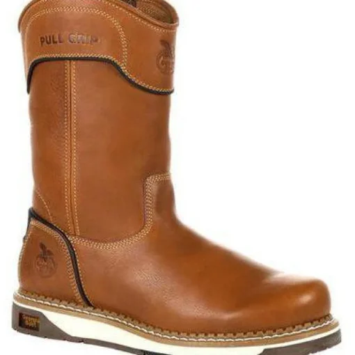 Georgia Men's AMP LT Wedge Pull-On Soft Toe Work Boot - Brown - GB00349