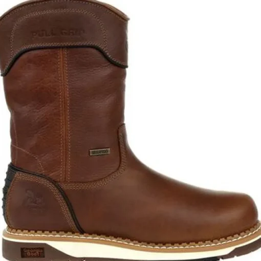 Georgia Men's Amp Lt Wedge 10" WP Steel Toe Pull Work Boot -Brown- GB00517