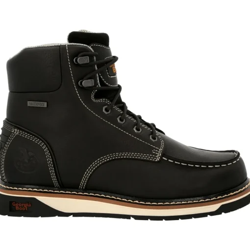 Georgia Men's AMP LT Wedge 6" Moc Toe WP Work Boot - Black - GB00475