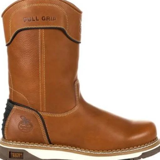 Georgia Men's AMP LT Wedge Pull-On Soft Toe Work Boot - Brown - GB00349