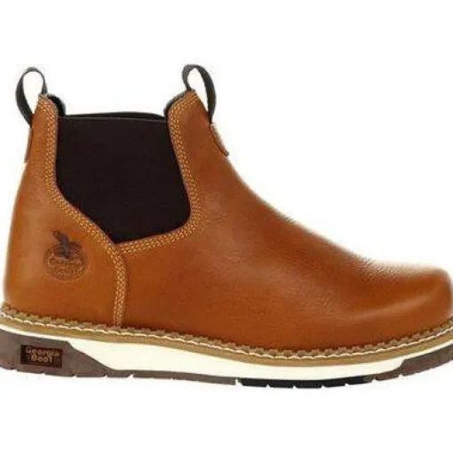 Georgia Men's AMP LT Wedge Soft Toe Chelsea Work Boot - Brown - GB00346