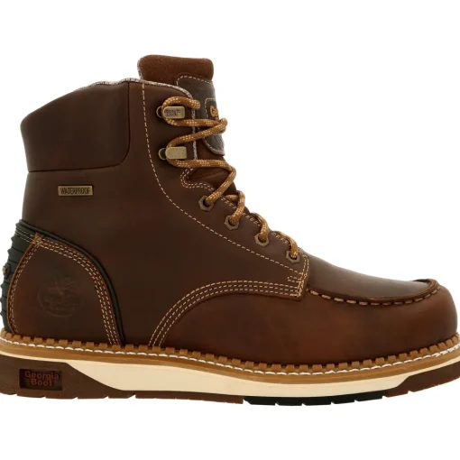 Georgia Men's AMP LT Wedge 6" Soft Toe WP Work Boot - Brown - GB00429