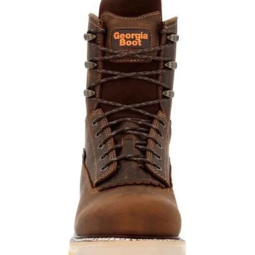 Georgia Men's Amp Lt Wedge 8" Soft Toe WP Work Boot -Brown- GB00593