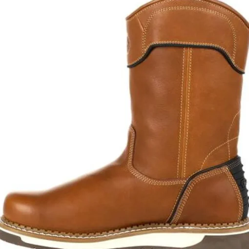 Georgia Men's AMP LT Wedge Pull-On Soft Toe Work Boot - Brown - GB00349