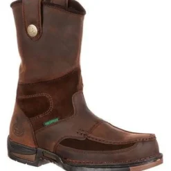Georgia Men's Athens 10" Soft Toe WP Wellington Work Boot -Brown- G4403
