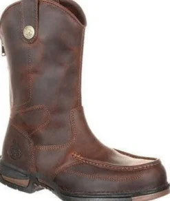 Georgia Men's Athens 11" Soft Toe Pull On Zipper Work Boot- Brown- GB00226
