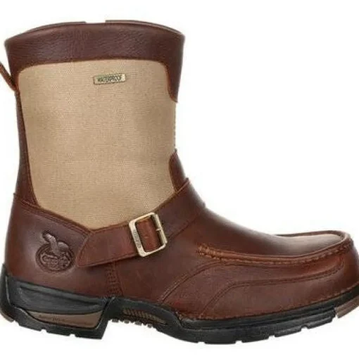 Georgia Men's Athens 8" Soft Toe WP Side Zip Work Boot- Brown- GB00245