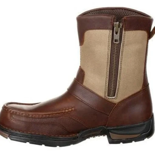 Georgia Men's Athens 8" Soft Toe WP Side Zip Work Boot- Brown- GB00245
