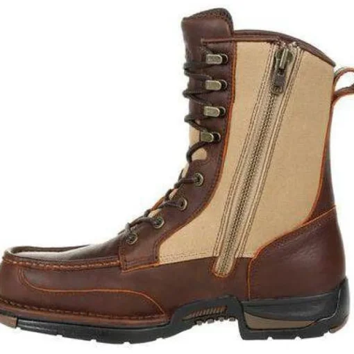 Georgia Men's Athens 8" Soft Toe Waterproof Side-Zip Upland Work Boot - Brown - GB00354