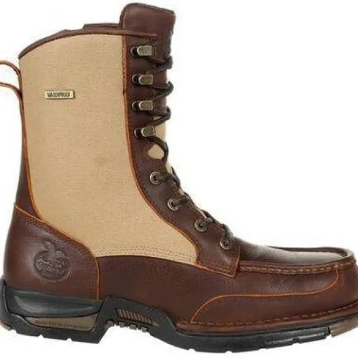 Georgia Men's Athens 8" Soft Toe Waterproof Side-Zip Upland Work Boot - Brown - GB00354
