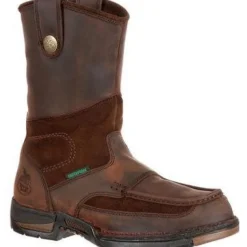Georgia Men's Athens 10" Steel Toe WP Wellington Boot- Brown- G4603