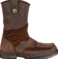 Georgia Men's Athens 10" Steel Toe WP Wellington Boot- Brown- G4603