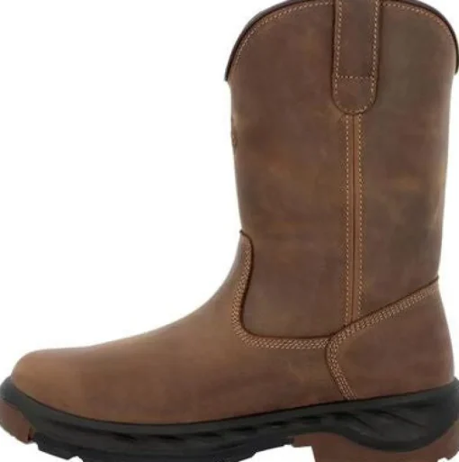 Georgia Men's Boot Ot 10" Waterproof Pull On Work Boot -Brown- GB00523