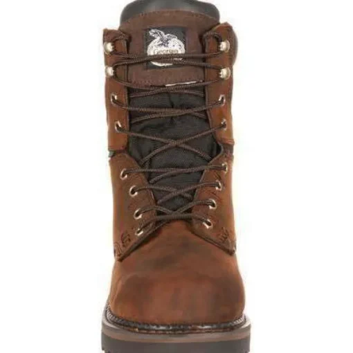 Georgia Men's Brookville 8" Stl Toe WP Work Boot - Brown - G9334