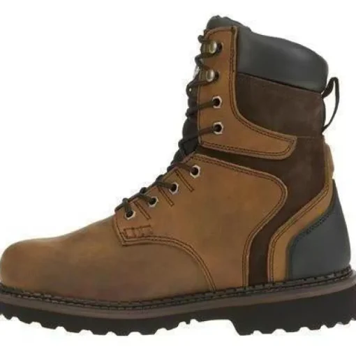 Georgia Men's Brookville 8" Stl Toe WP Work Boot - Brown - G9334