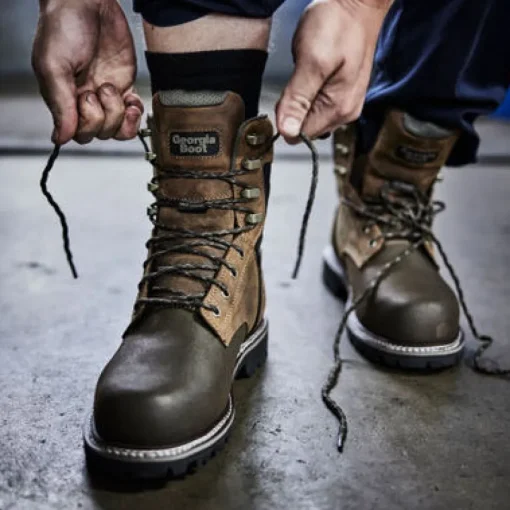 Georgia Men's Brute 8" Comp Toe WP MG Work Boot- Brown- GB00643