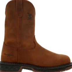 Georgia Men's Carbo Tec 10" Pull On Slip Resist Work Boot -Brown- GB00495