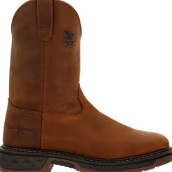 Georgia Men's Carbo Tec 10" Pull On Slip Resist Work Boot -Brown- GB00494