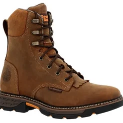Georgia Men's Carbo Tec Flx 8" Soft Toe WP Lacer Western Work Boot -Brown- GB00623
