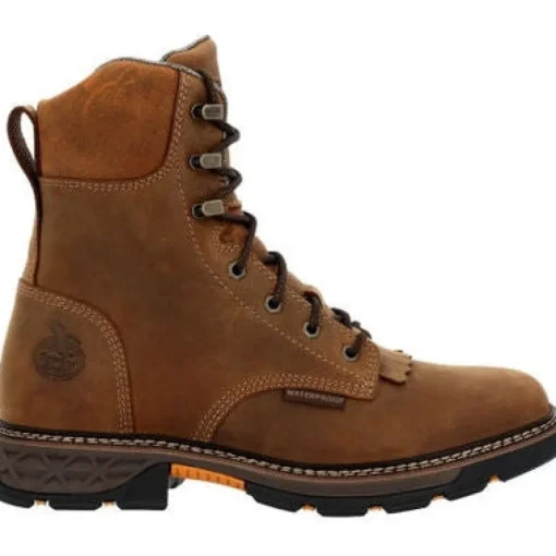 Georgia Men's Carbo Tec Flx 8" Soft Toe WP Lacer Western Work Boot -Brown- GB00623