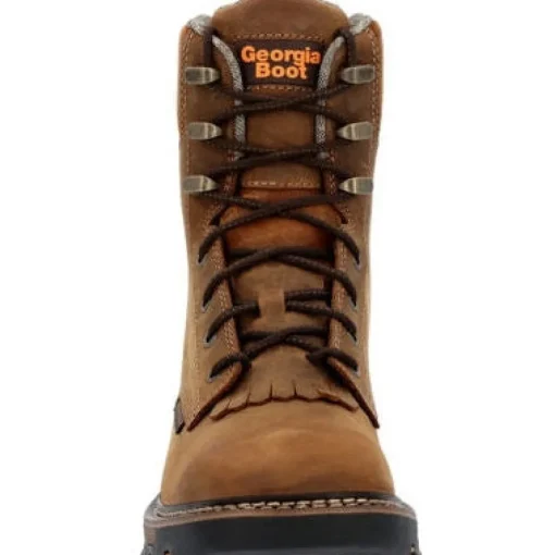 Georgia Men's Carbo Tec Flx 8" Soft Toe WP Lacer Western Work Boot -Brown- GB00623