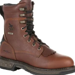 Georgia Men's Carbo Tec LT 8" Soft Toe WP Lacer Work Boot -Brown- GB00309