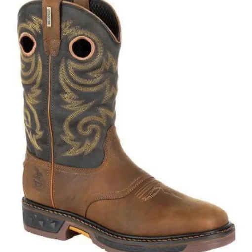Georgia Men's Carbo-Tec LT 11" Pull-On WP Western Work Boot -Brown GB00266