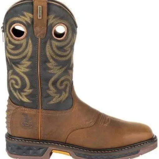 Georgia Men's Carbo-Tec LT 11" Pull-On WP Western Work Boot -Brown GB00266