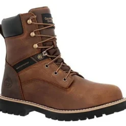 Georgia Men's Core 37 8" Steel Toe WP Lace-Up Work Boot- Brown- GB00674