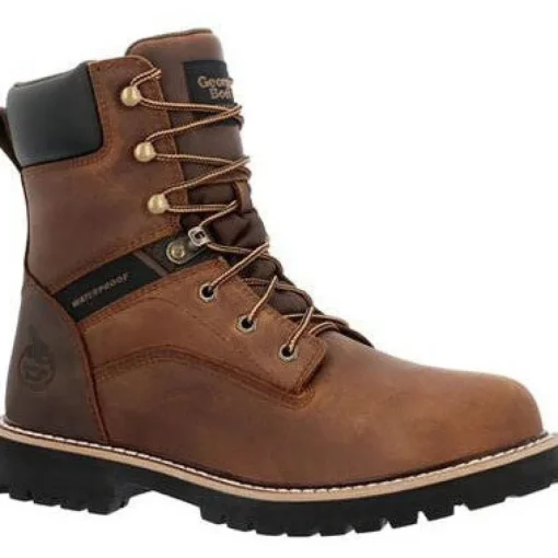 Georgia Men's Core 37 8" Steel Toe WP Lace-Up Work Boot- Brown- GB00674