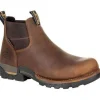 Georgia Men's Eagle One 4" Steel Toe WP Chelsea Work Boot -Brown- GB00337