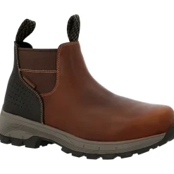 Georgia Men's Eagle Trail 5" Soft Toe WP Chelsea Boot- Brown - GB00478