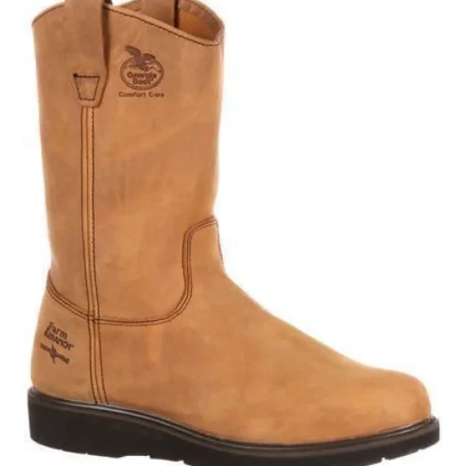 Georgia Men's Farm And Ranch Wellington Wedge Work Boot - Brown - G4432