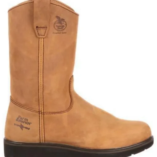 Georgia Men's Farm And Ranch Wellington Wedge Work Boot - Brown - G4432