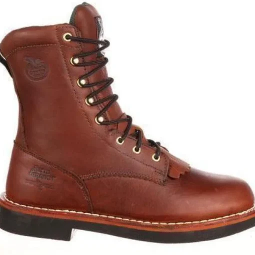 Georgia Men's Farm And Ranch 8" Lacer Work Boot - Brown - G7014