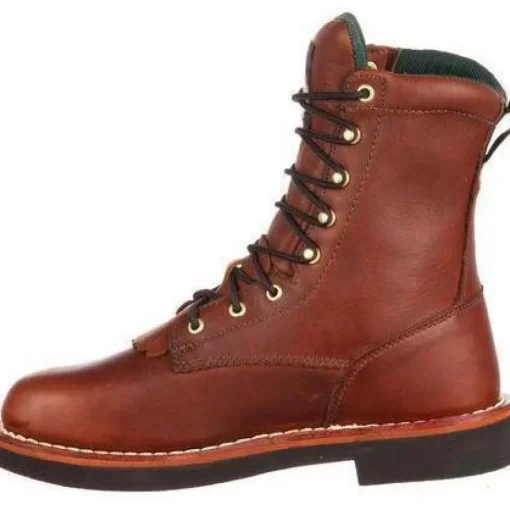 Georgia Men's Farm And Ranch 8" Lacer Work Boot - Brown - G7014