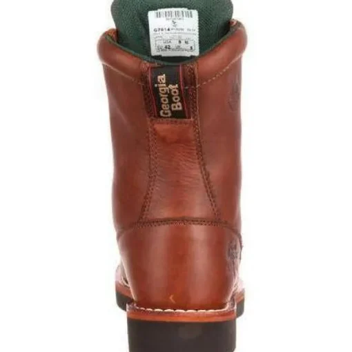 Georgia Men's Farm And Ranch 8" Lacer Work Boot - Brown - G7014