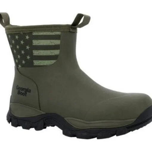 Georgia Men's GBR 8" WP Mid Rubber Work Boot - Dark Green - GB00631