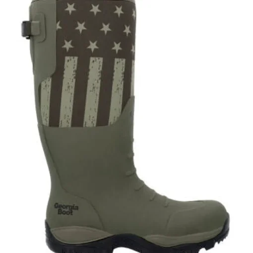 Georgia Men's Gbr Rubber 16" WP Pull On Work Boot -Dark Green- GB00559