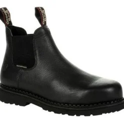 Georgia Men's Giant 6" WP Slip Resist Chelsea Work Boot -Black- GB00376