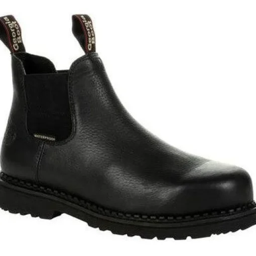 Georgia Men's Giant 6" WP Slip Resist Chelsea Work Boot -Black- GB00376