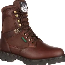 Georgia Men's Homeland 8" Stl Toe Waterproof Work Boot - Brown - G107