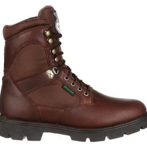 Georgia Men's Homeland 8" Stl Toe Waterproof Work Boot - Brown - G107