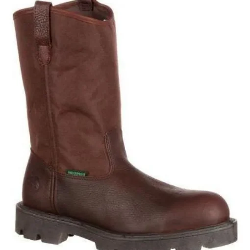 Georgia Men's Homeland Stl Toe WP Wellington Work Boot - Brown - G111