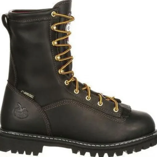 Georgia Men's Lace To Gore-Tex 8" Soft Toe WP 200G Ins Work Boot- Black- G8040