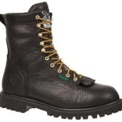 Georgia Men's Lace To Toe 8" WP Work Boot - Black - G8010