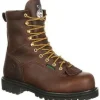 Georgia Men's Lace To Toe 8" Steel Toe WP Work Boot- Chocolate- G8341