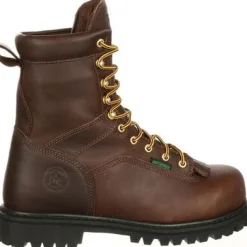 Georgia Men's Lace To Toe 8" Steel Toe WP Work Boot- Chocolate- G8341