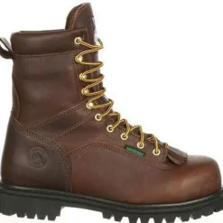 Georgia Men's Lace To Toe 8" Soft Toe WP Work Boot- Chocolate- G8041
