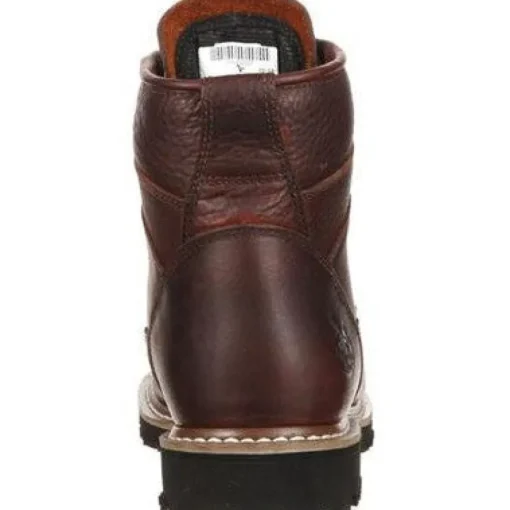 Georgia Men's Logger 6" Soft Toe WP Lace-To-Toe Work Boot- Chocolate- GBOT052